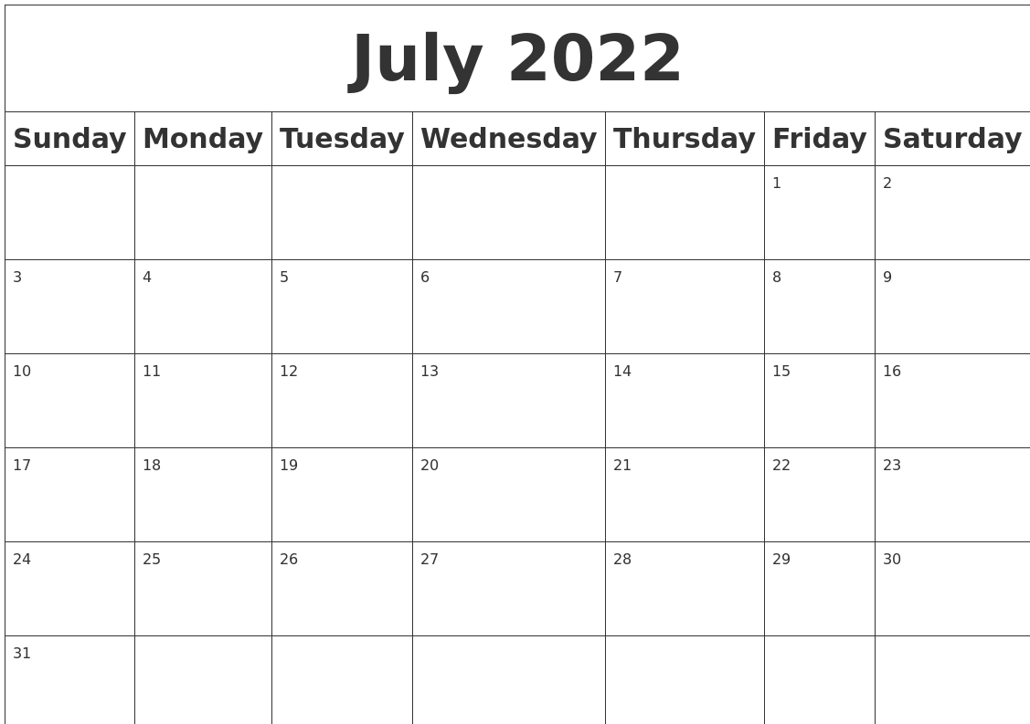 Get July 2022 Calendar Marathi