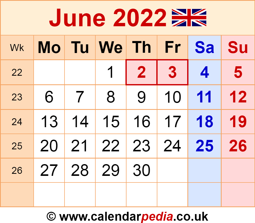 Get June 2022 Calendar Printable Free