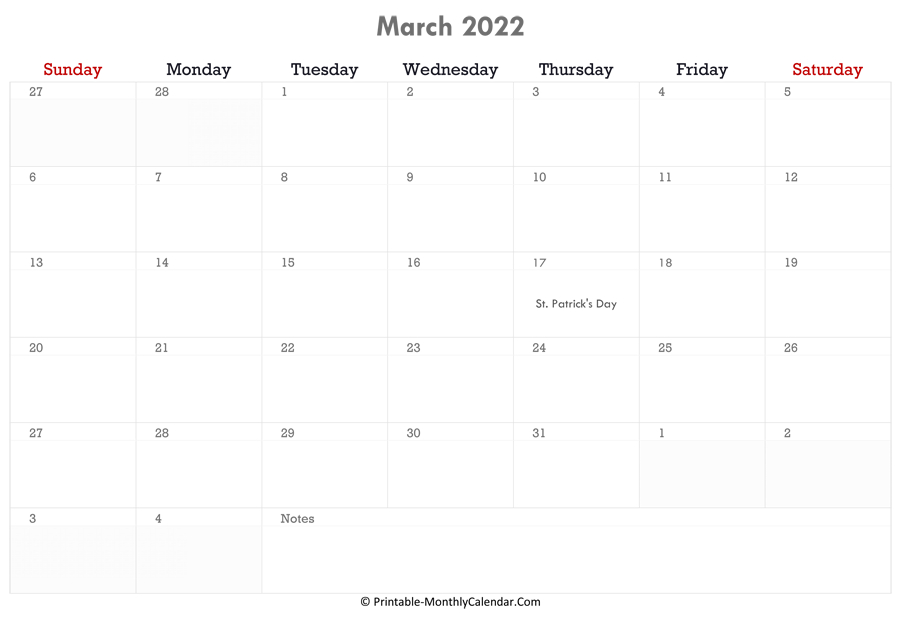Get March 2022 Calendar Australia