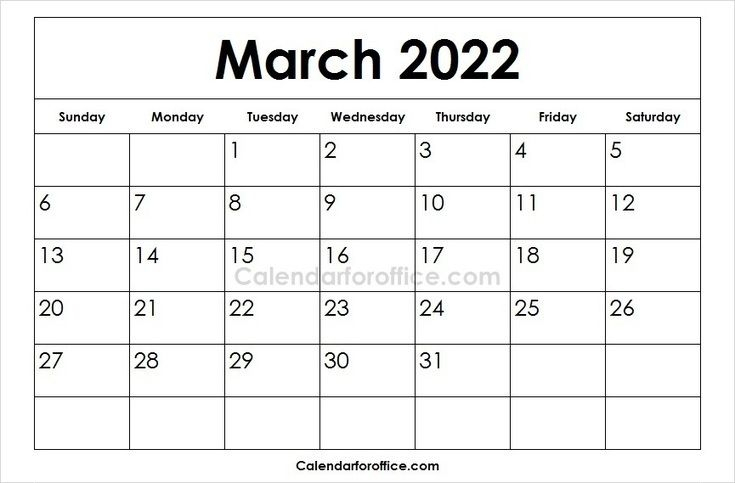 March 2022 Calendar Excel | Best Calendar Example