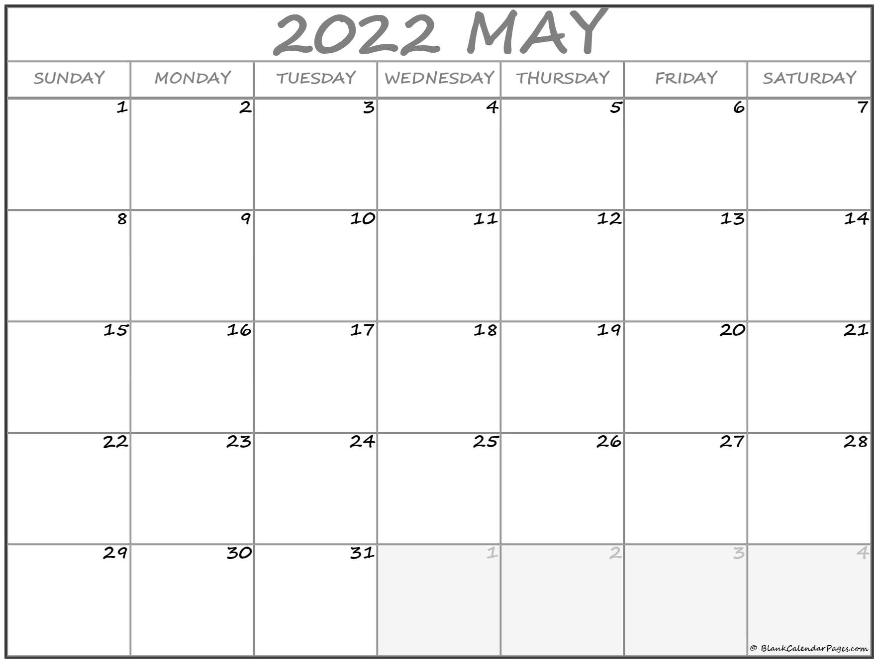 Get May 2022 Calendar Template