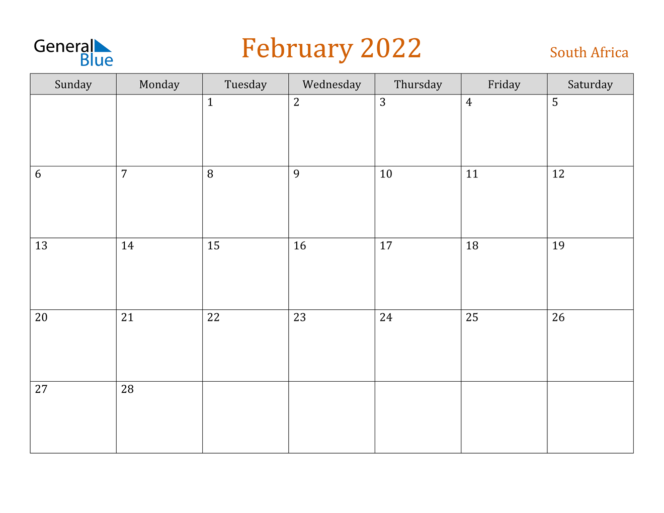 Get Monthly Calendar For February 2022