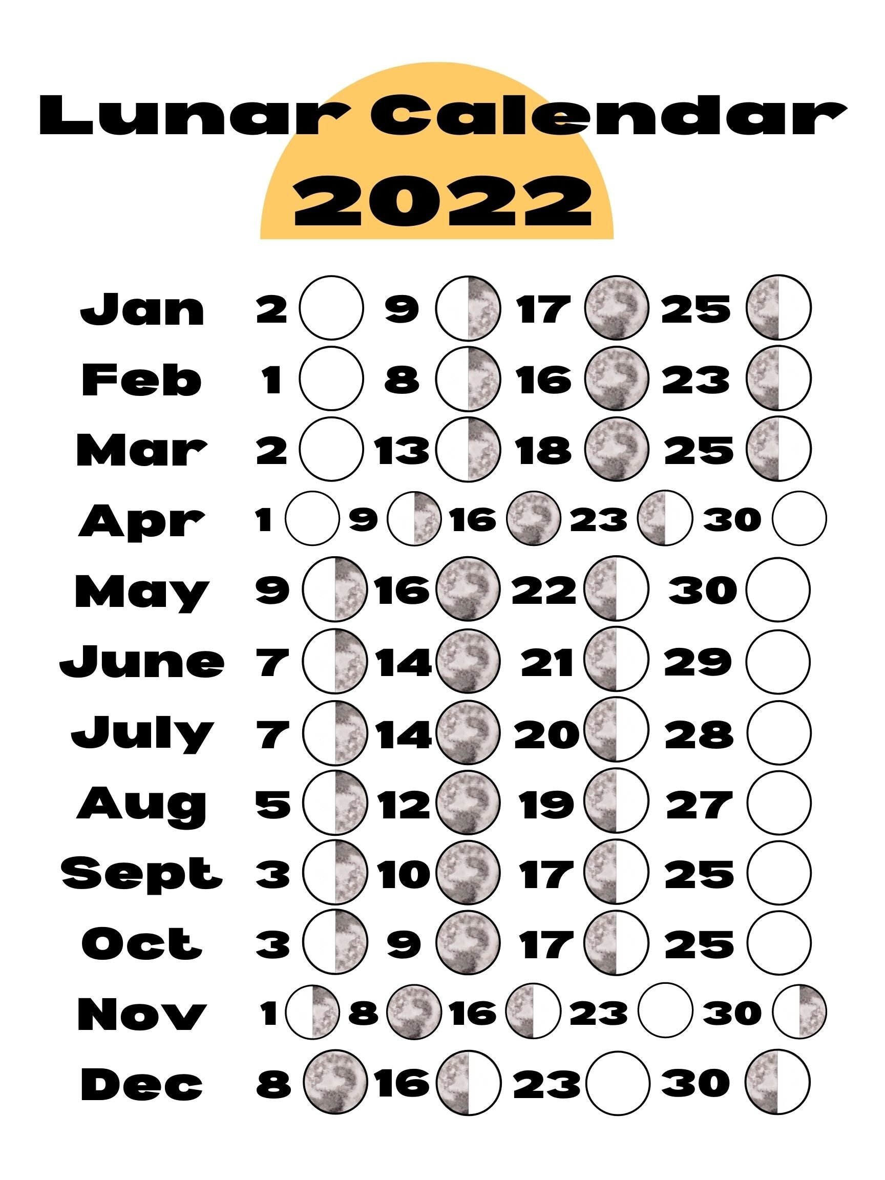 Get Moon Calendar October 2022