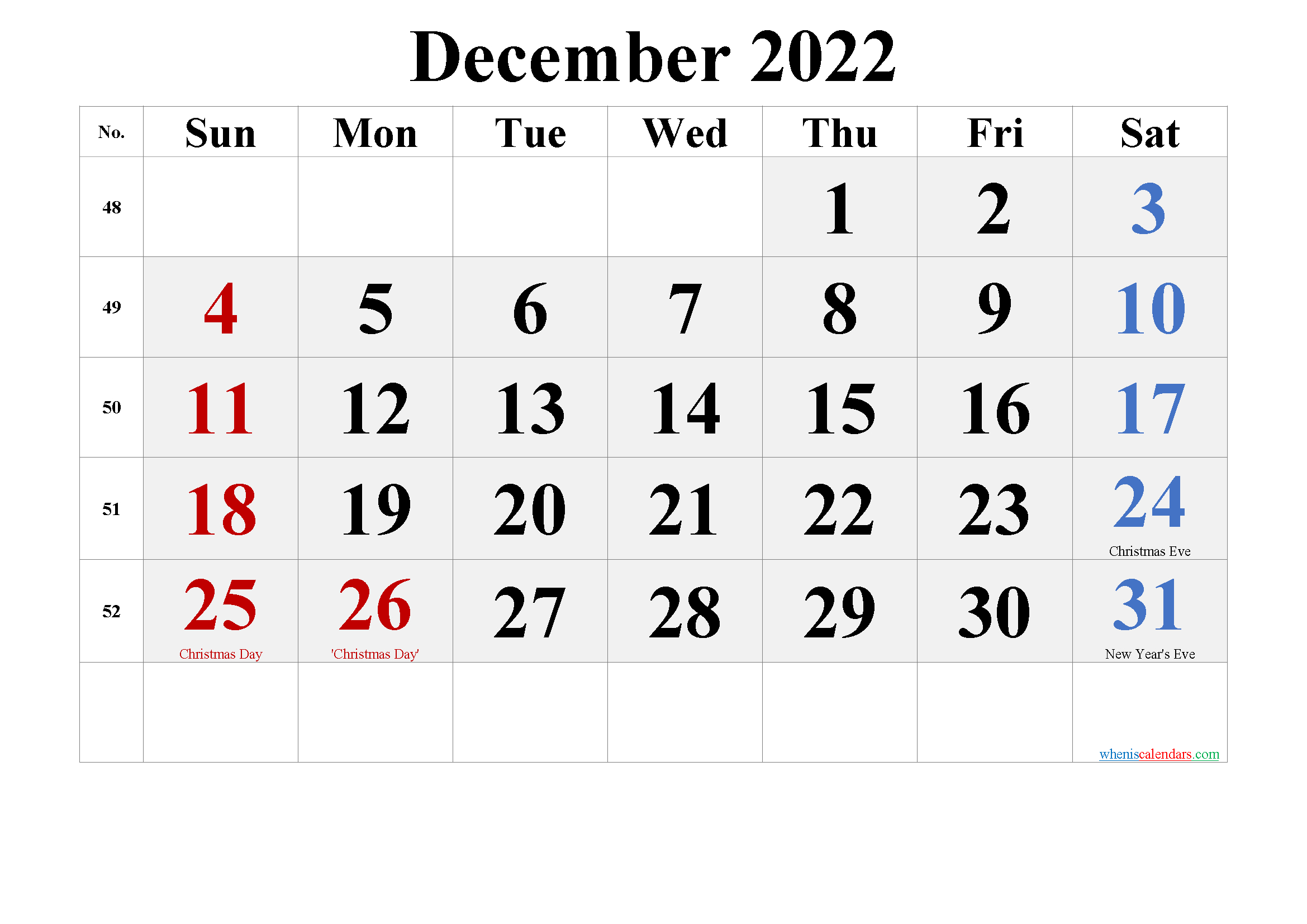 Get November December 2022 Calendar