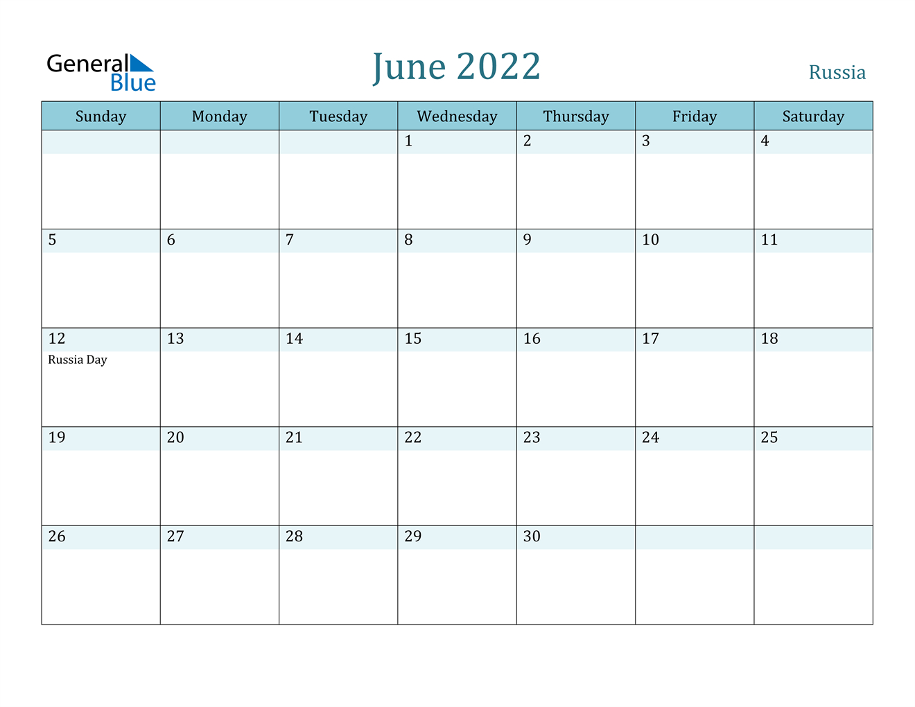 Get Printable Calendar For June 2022