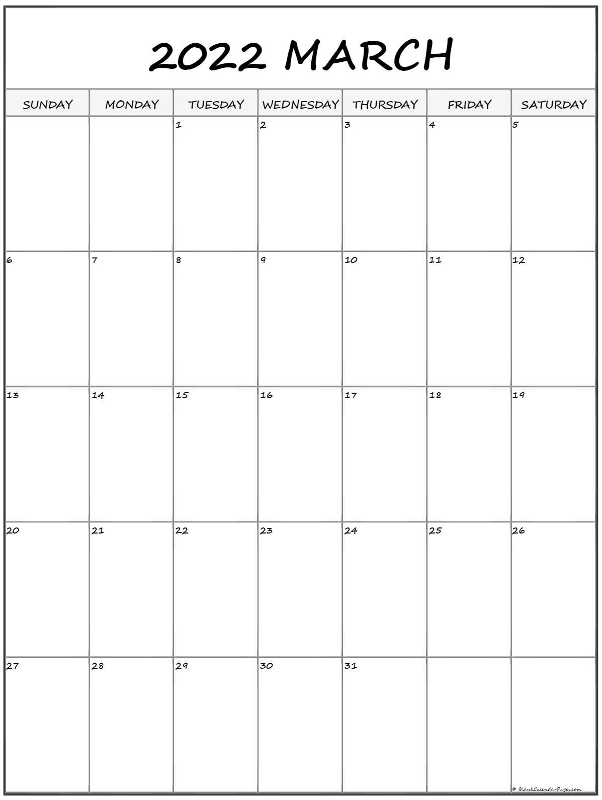 Get Printable Calendar For March 2022