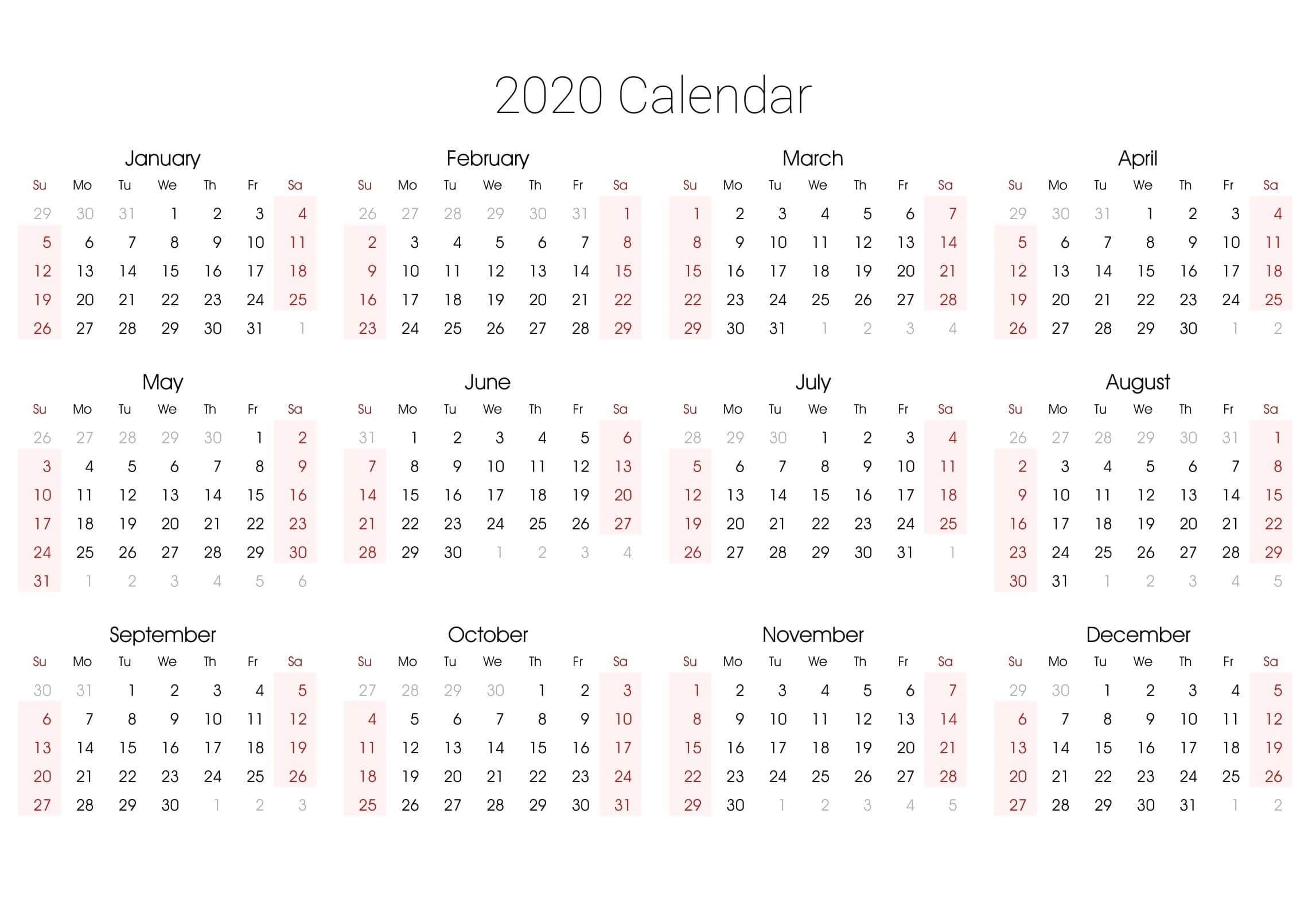 Get Printable Month At A Glance Calendar