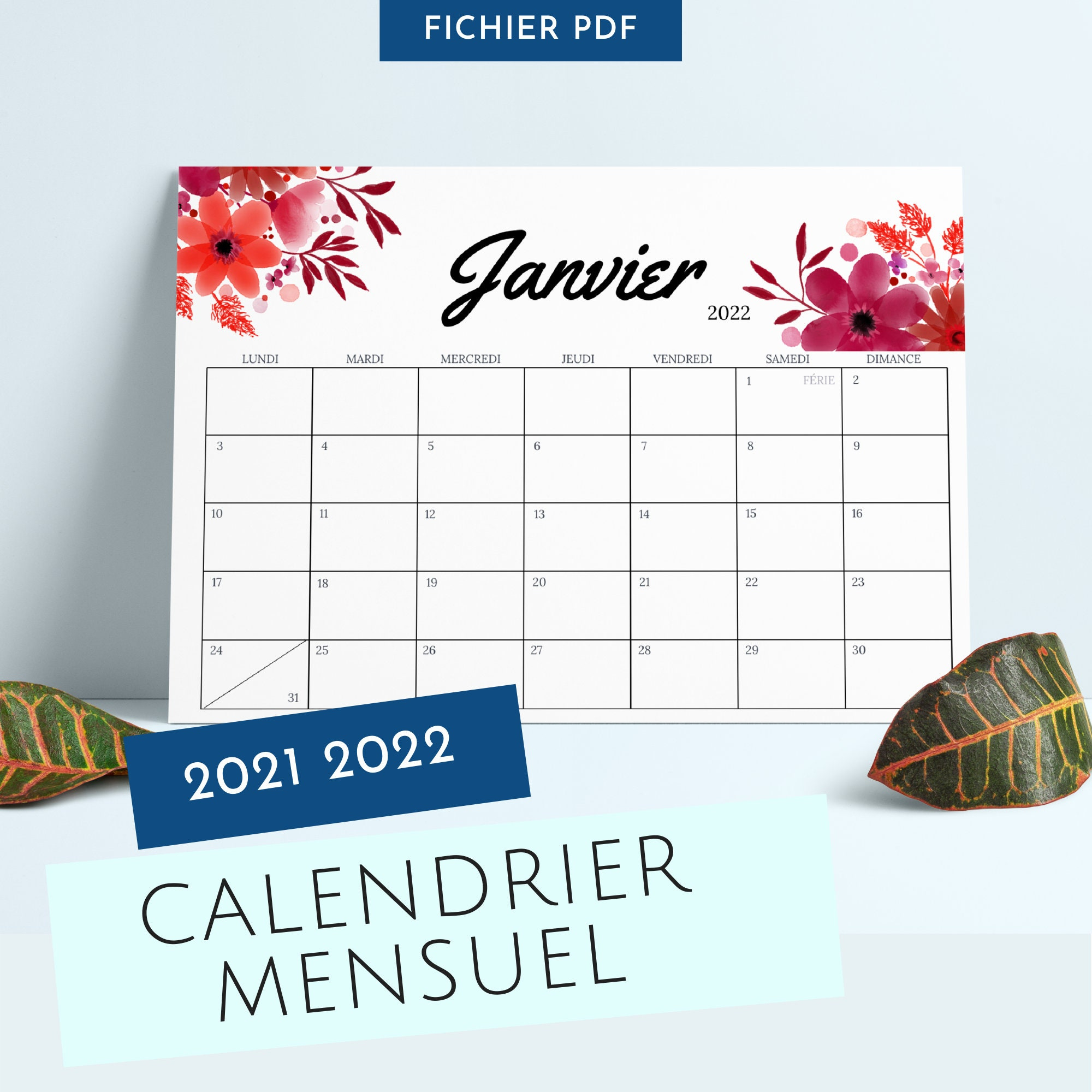 Pick 123 Calendar January 2022