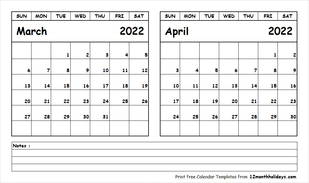 Pick April 2 2022 Calendar
