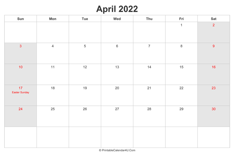 Pick April 25 2022 Calendar