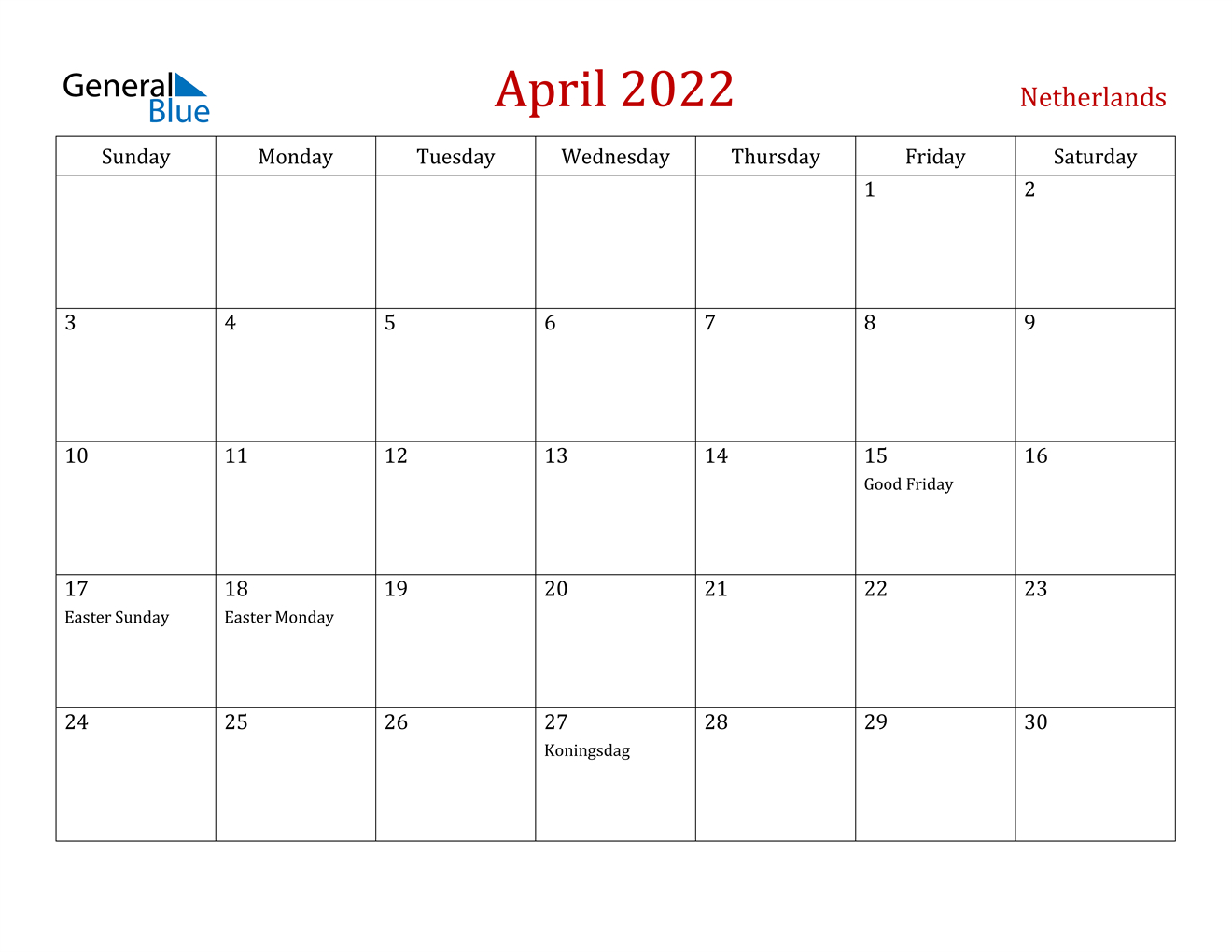 Pick Blank Calendar April 2022 Printable