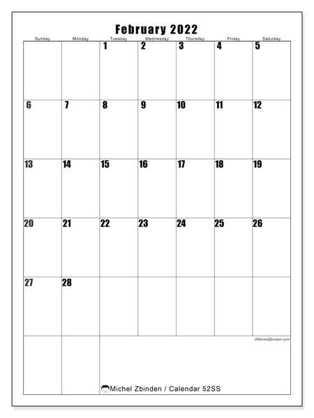 Pick Blank Calendar February 2022 Printable