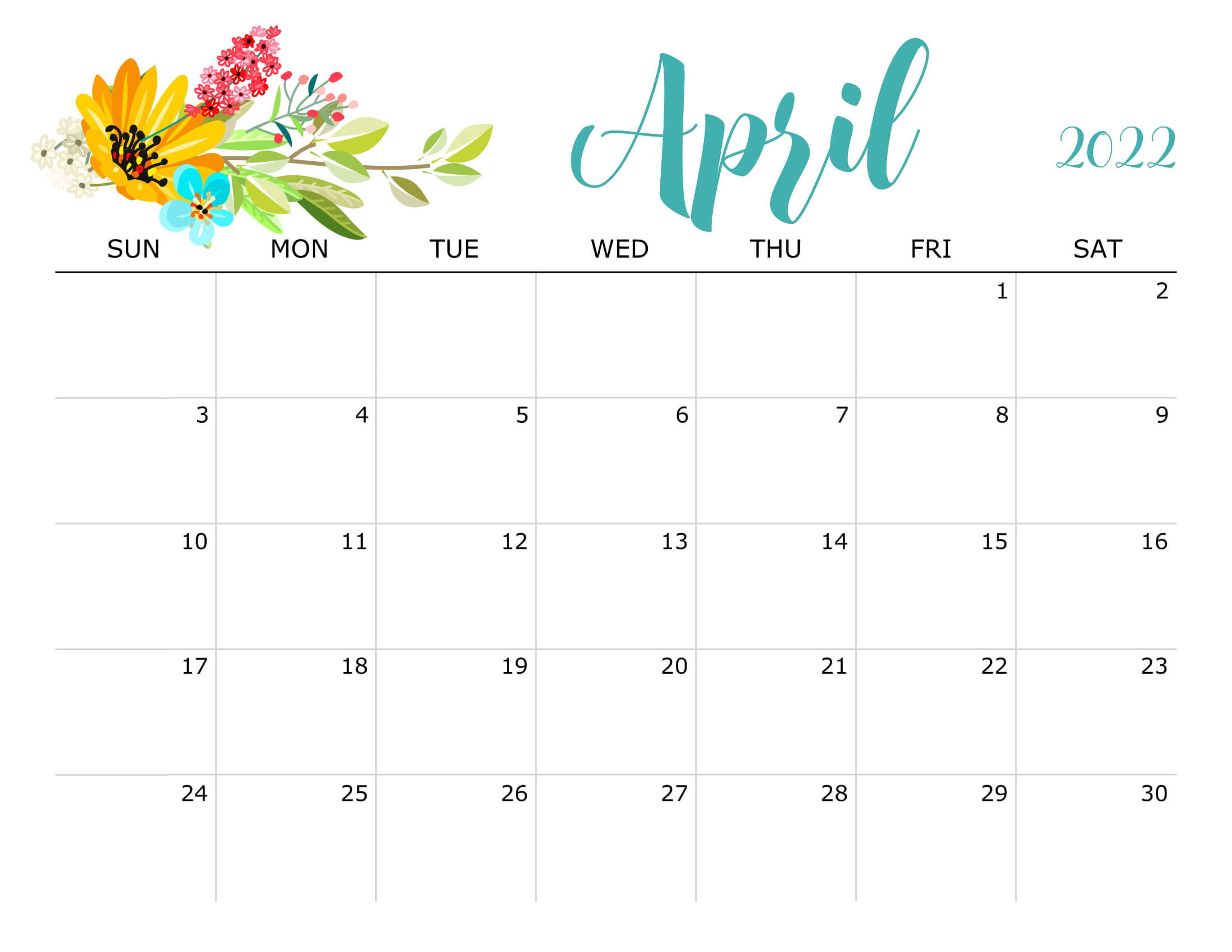 Pick Calendar 2022 April Malaysia