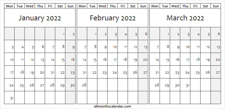 Pick Calendar 2022 Jan Feb March