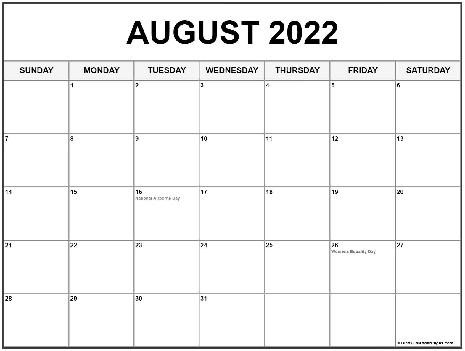 Pick Calendar 2022 July And August