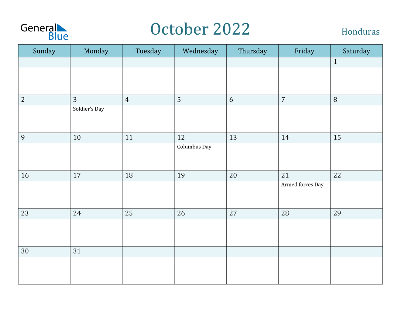 Pick Calendar 2022 October Month