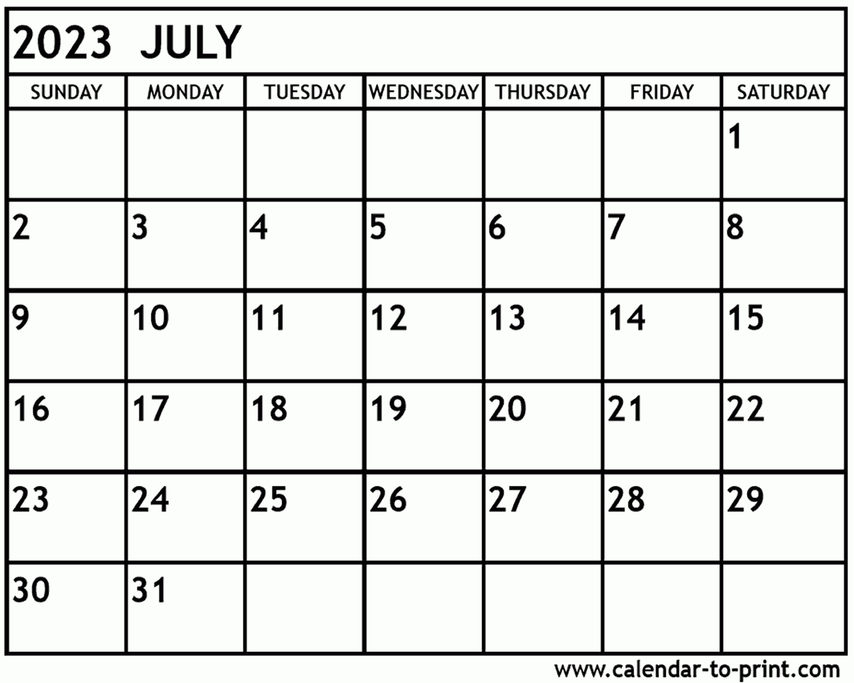Pick Calendar For July 2022