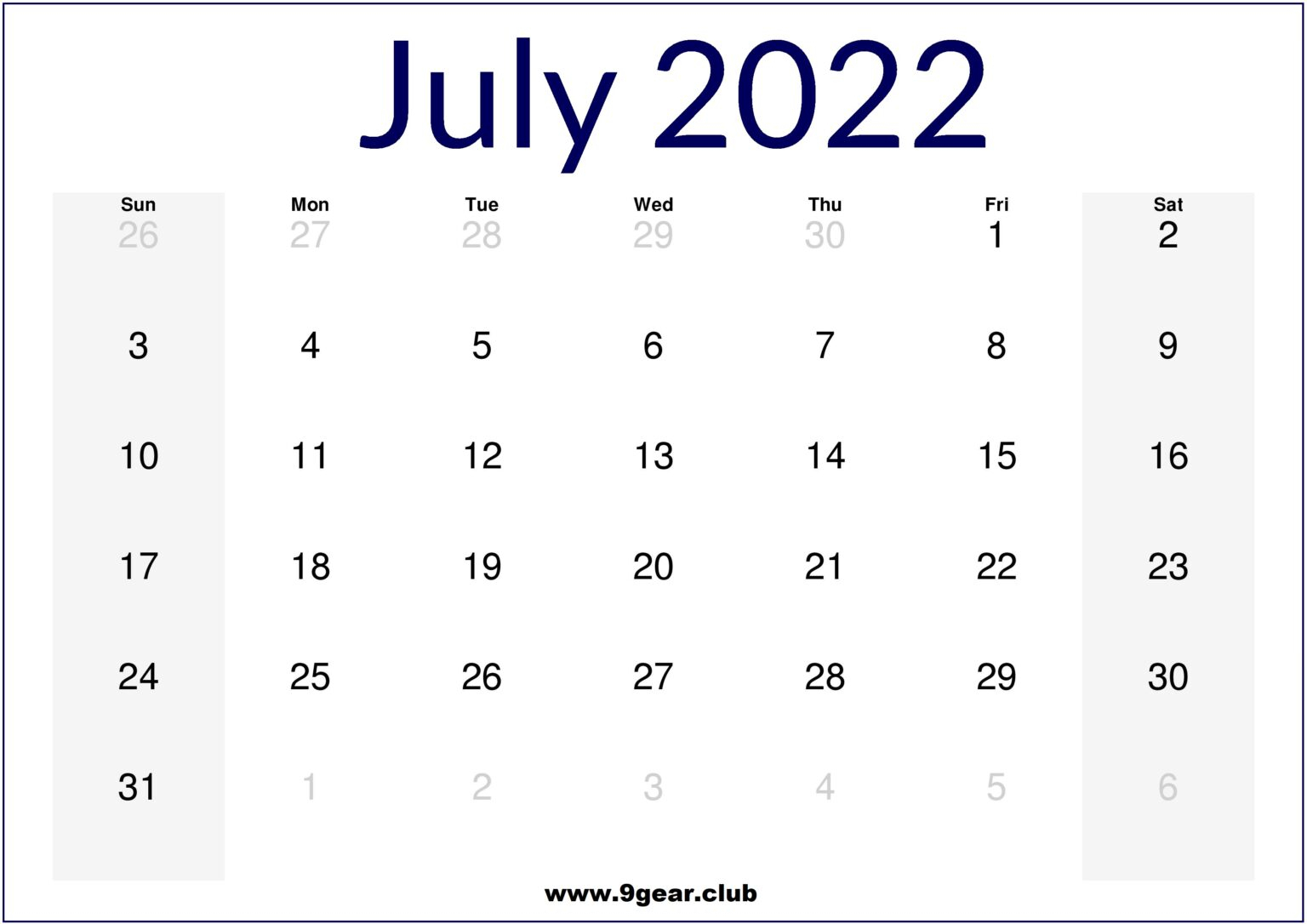 Pick Calendar For July And August 2022