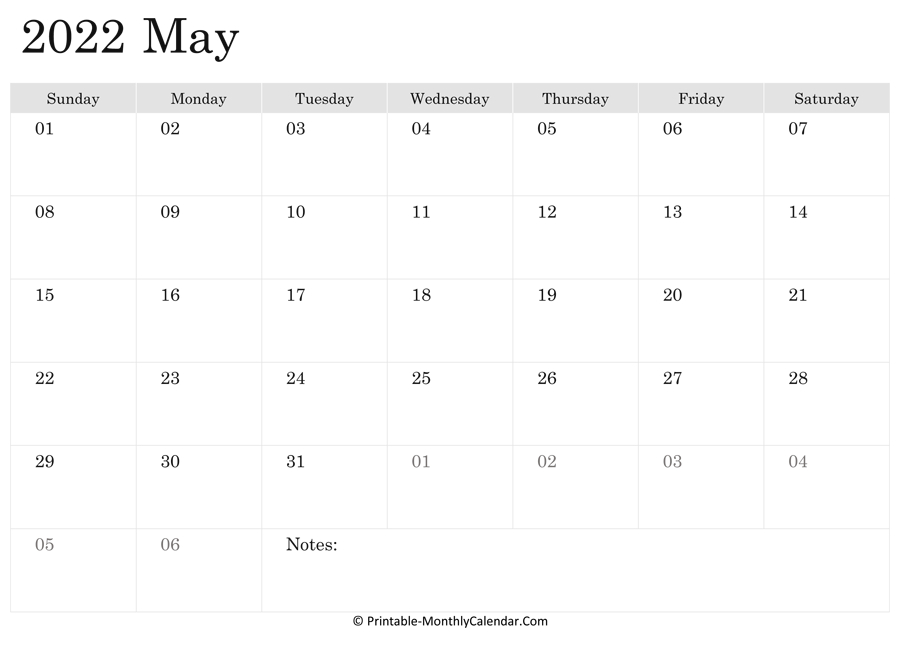 Pick Calendar For May 2022 With Holidays