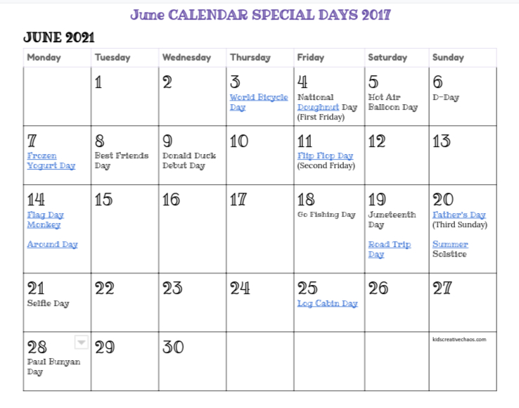 Catch Calendar For Special Days Best Calendar Example
