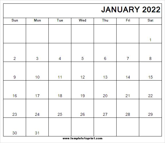 Pick Calendar January 2022 Canada