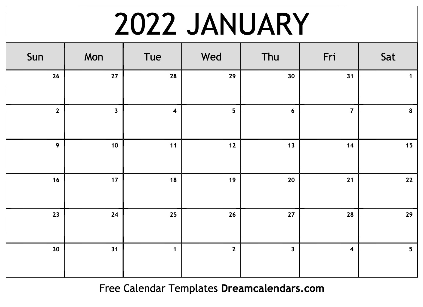 Pick Calendar Month Of January 2022