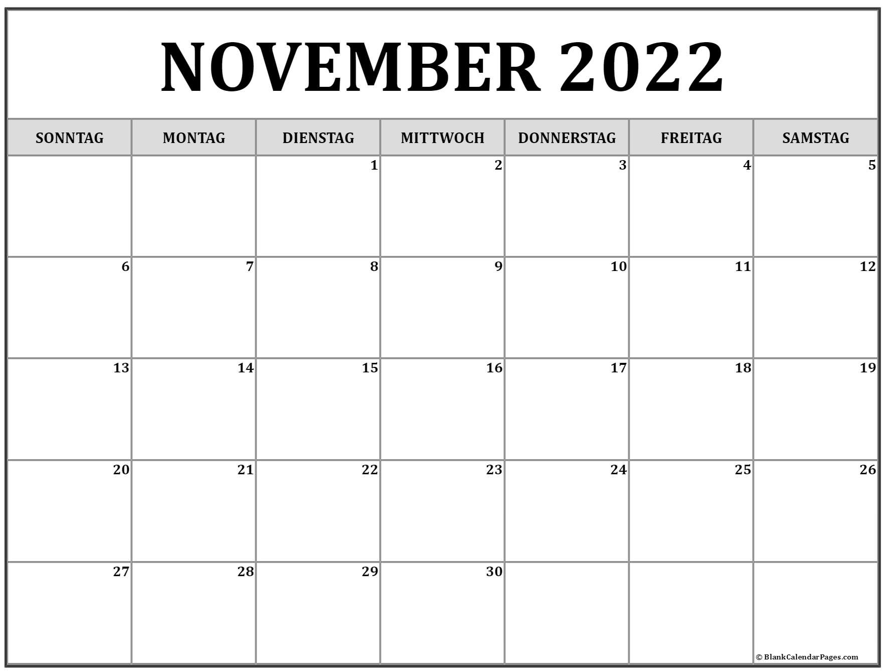 Pick Calendar November 2021 To November 2022
