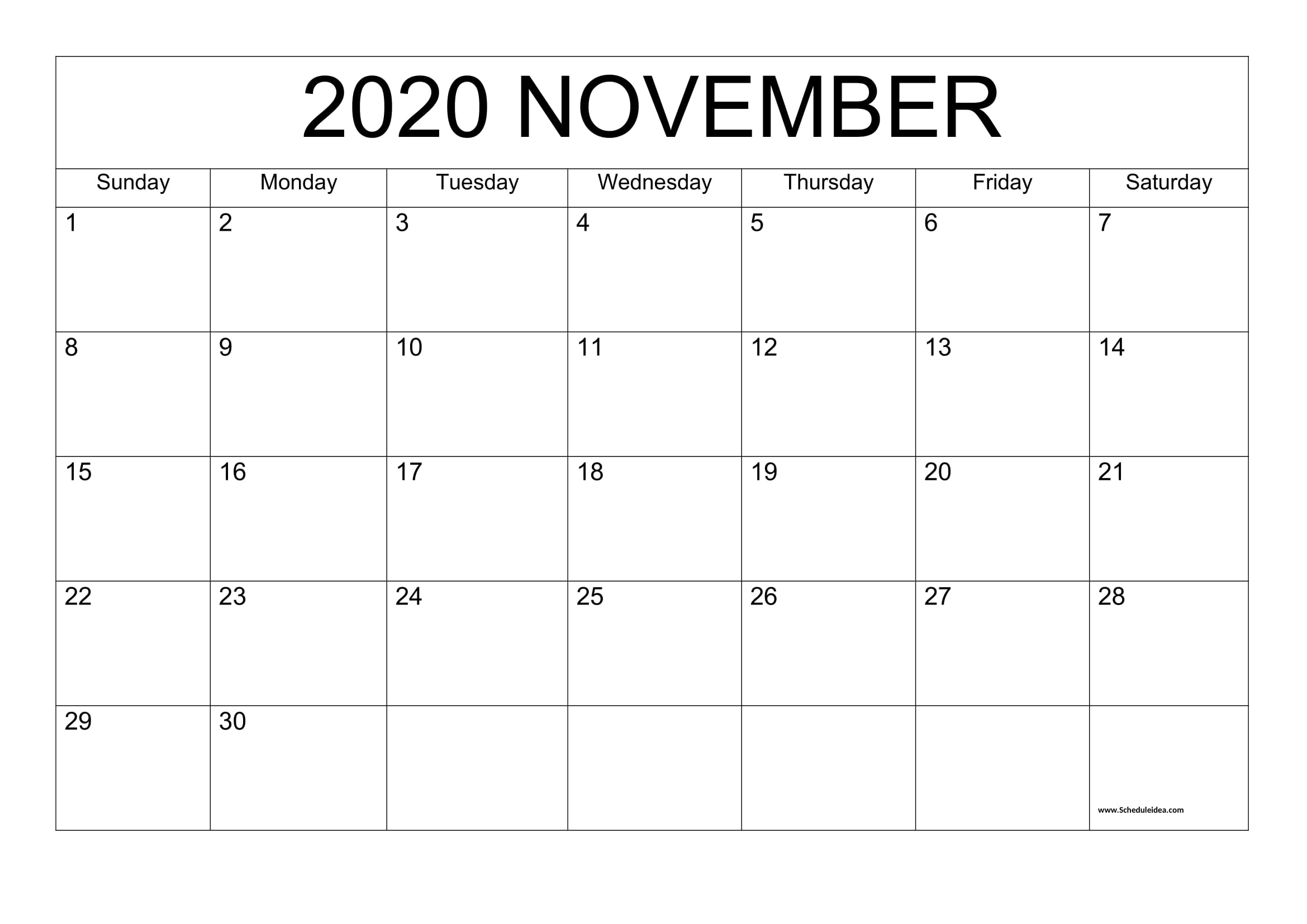 Pick Calendar November 2022 Printable