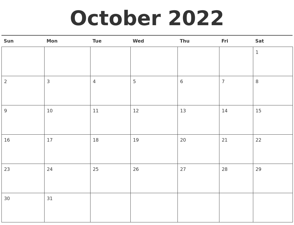Pick Calendar October 2021 To December 2022