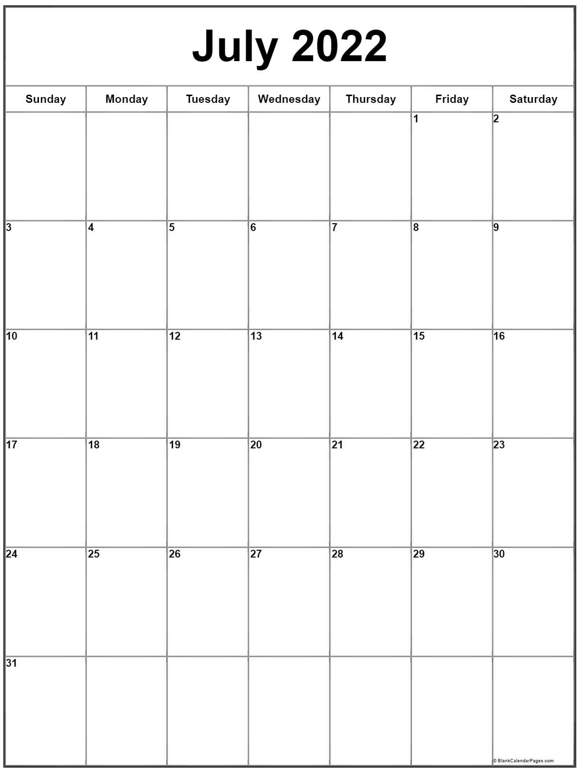 Pick Calendar Of July 2022