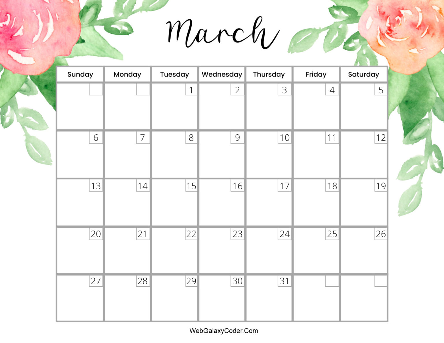 Pick Calendar On March 2022