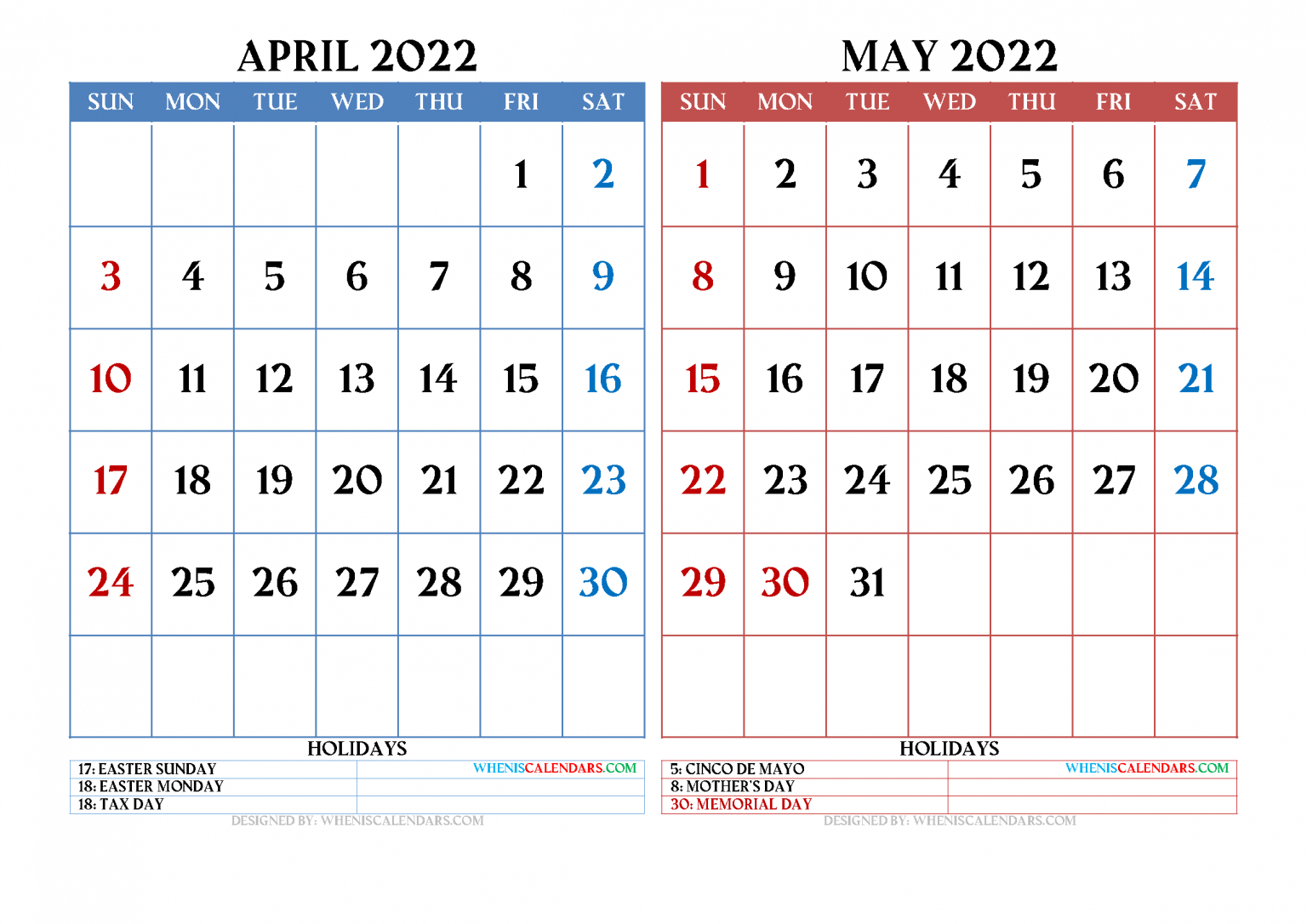 Pick Calendar Page For April 2022
