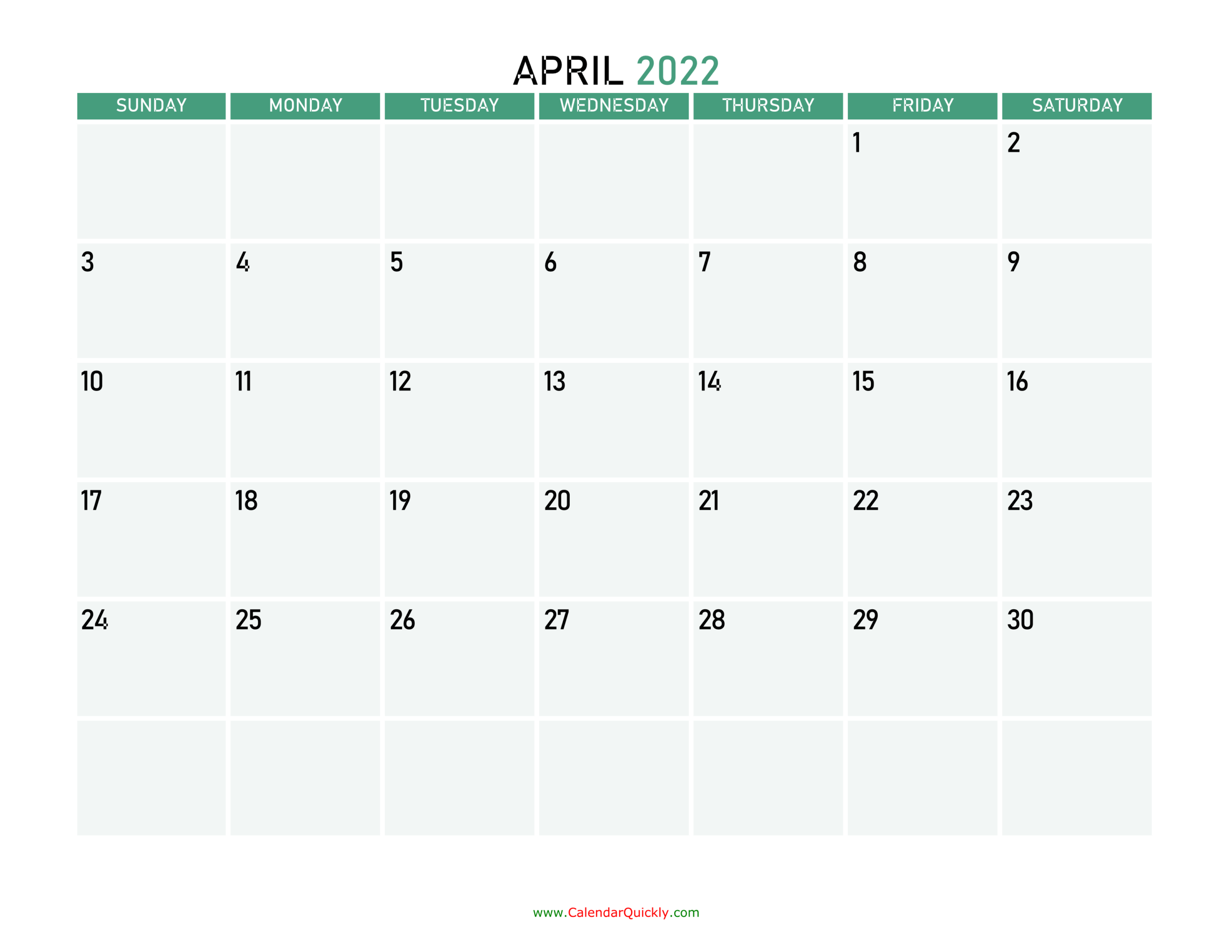 Pick Calendar Page Of April 2022