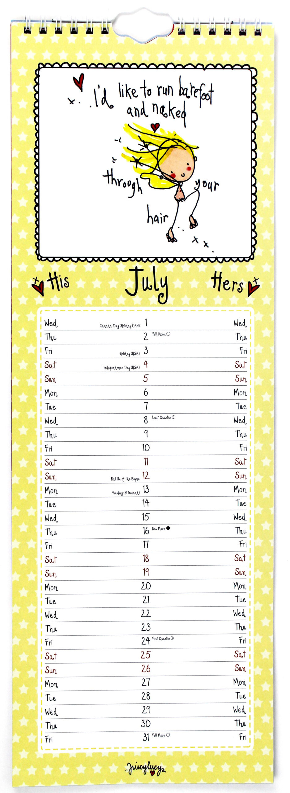 Pick Calendar With Space For Writing