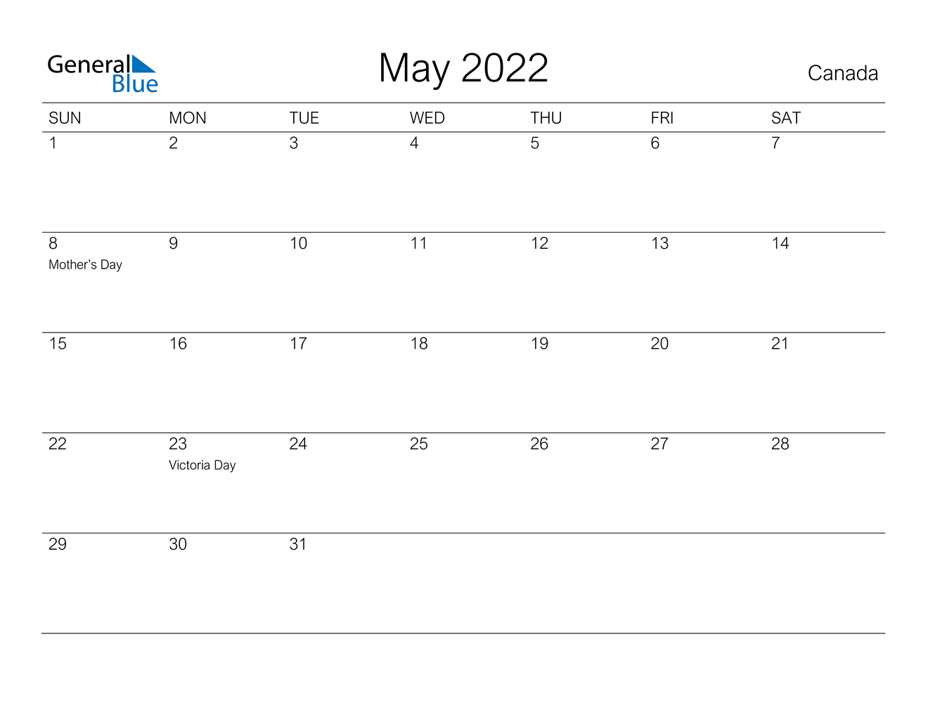 Pick Daily Calendar 2022 May
