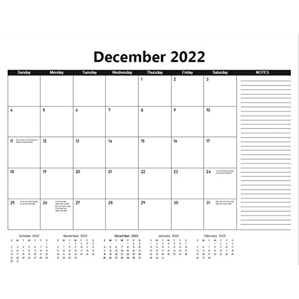 Pick December 2022 Calendar Canada