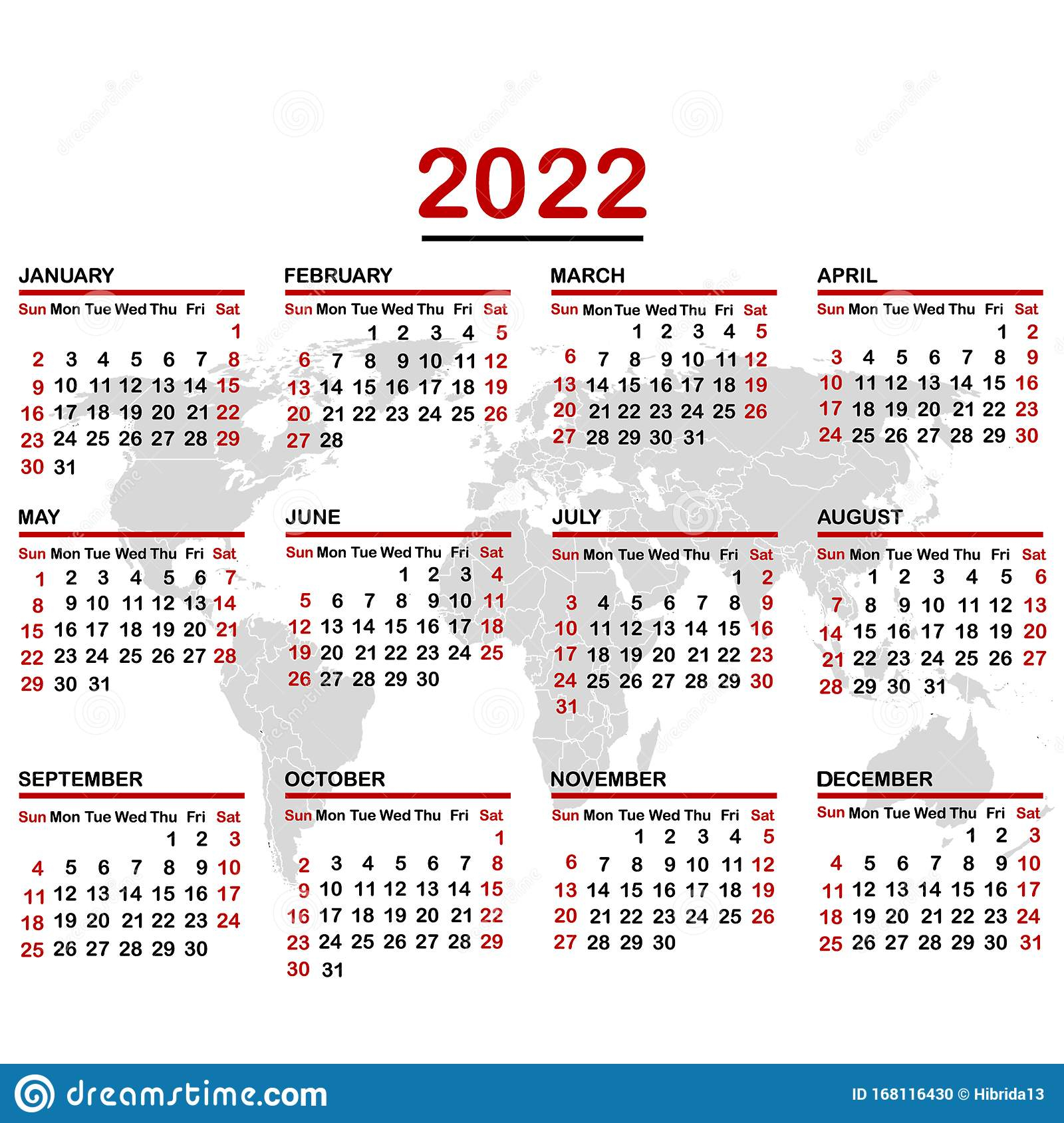 Pick English Calendar 2022 January