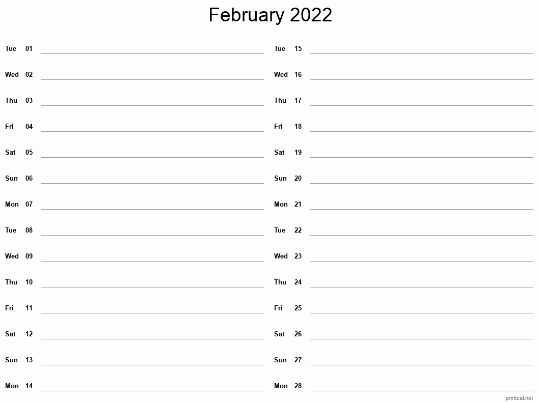 Pick February 2022 Calendar Philippines