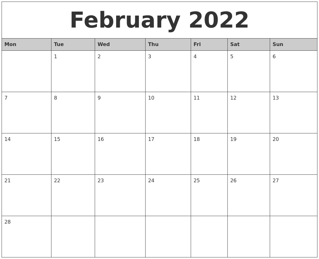 Pick February 2022 Calendar Philippines