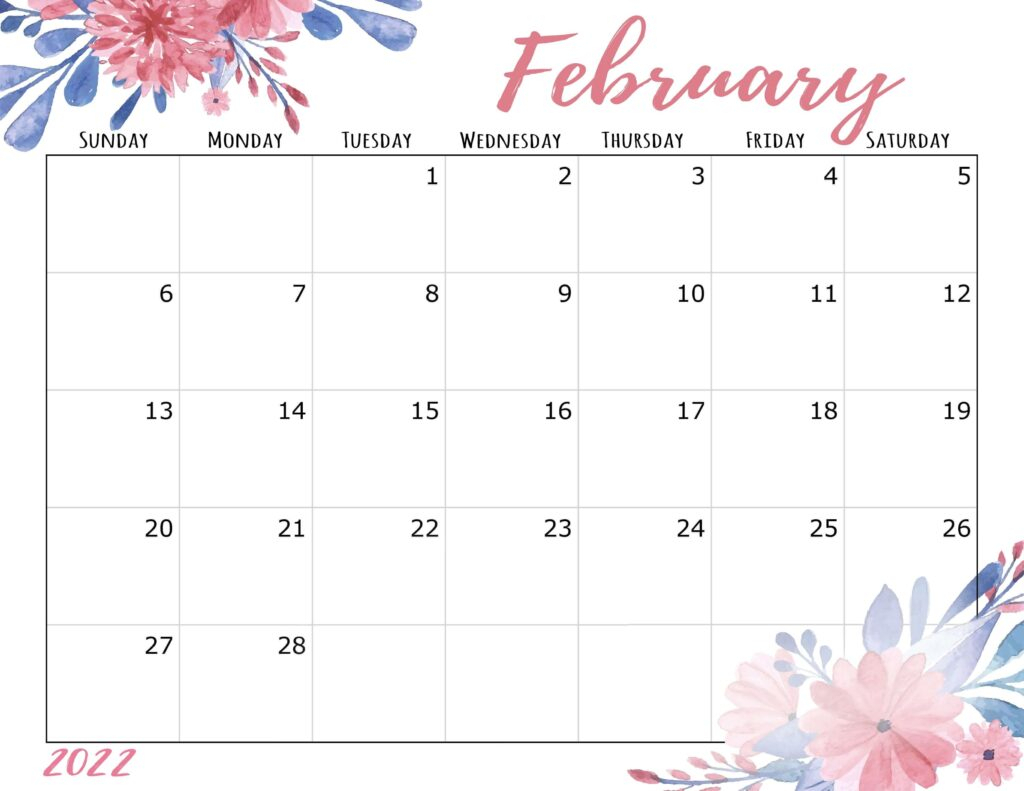 Pick February 2022 Calendar Printable Cute