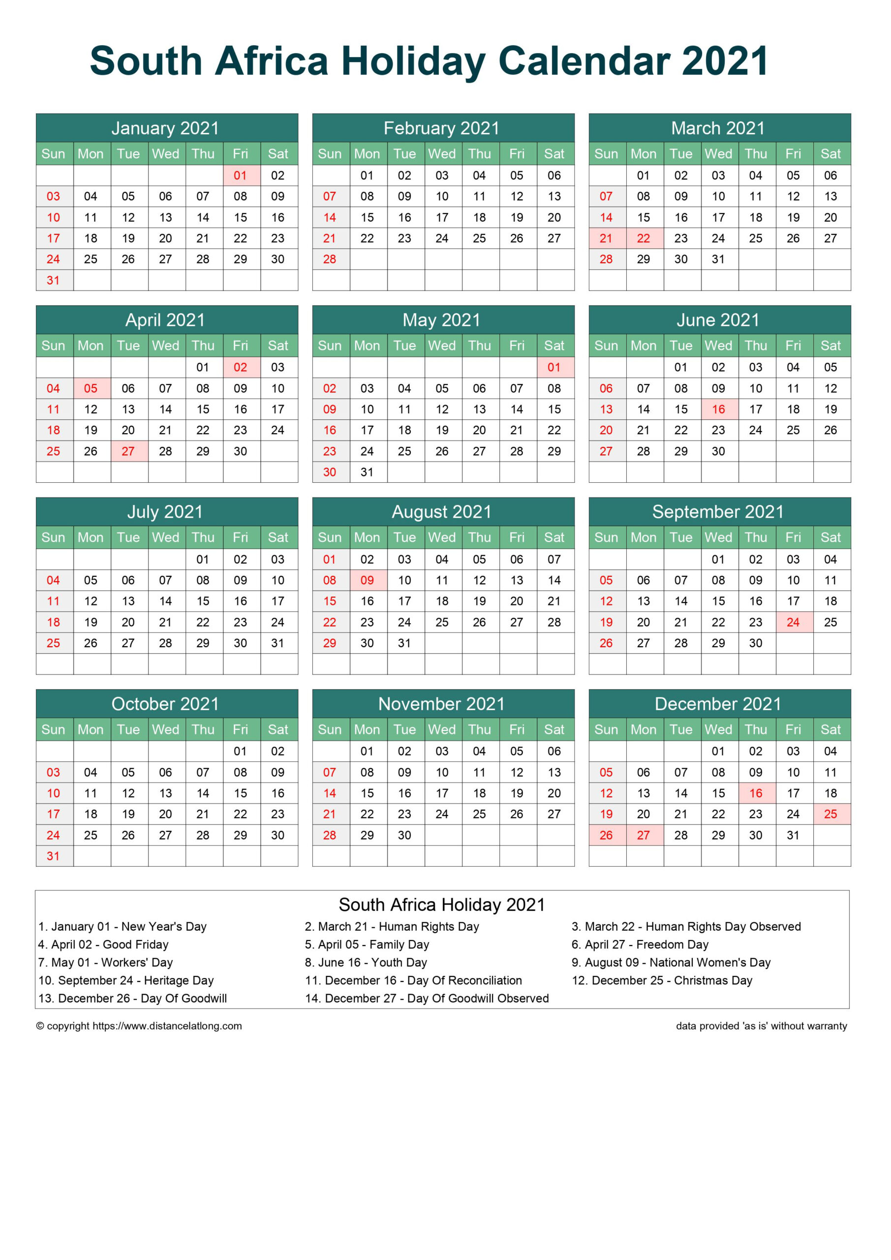 Pick February 2022 Calendar South Africa