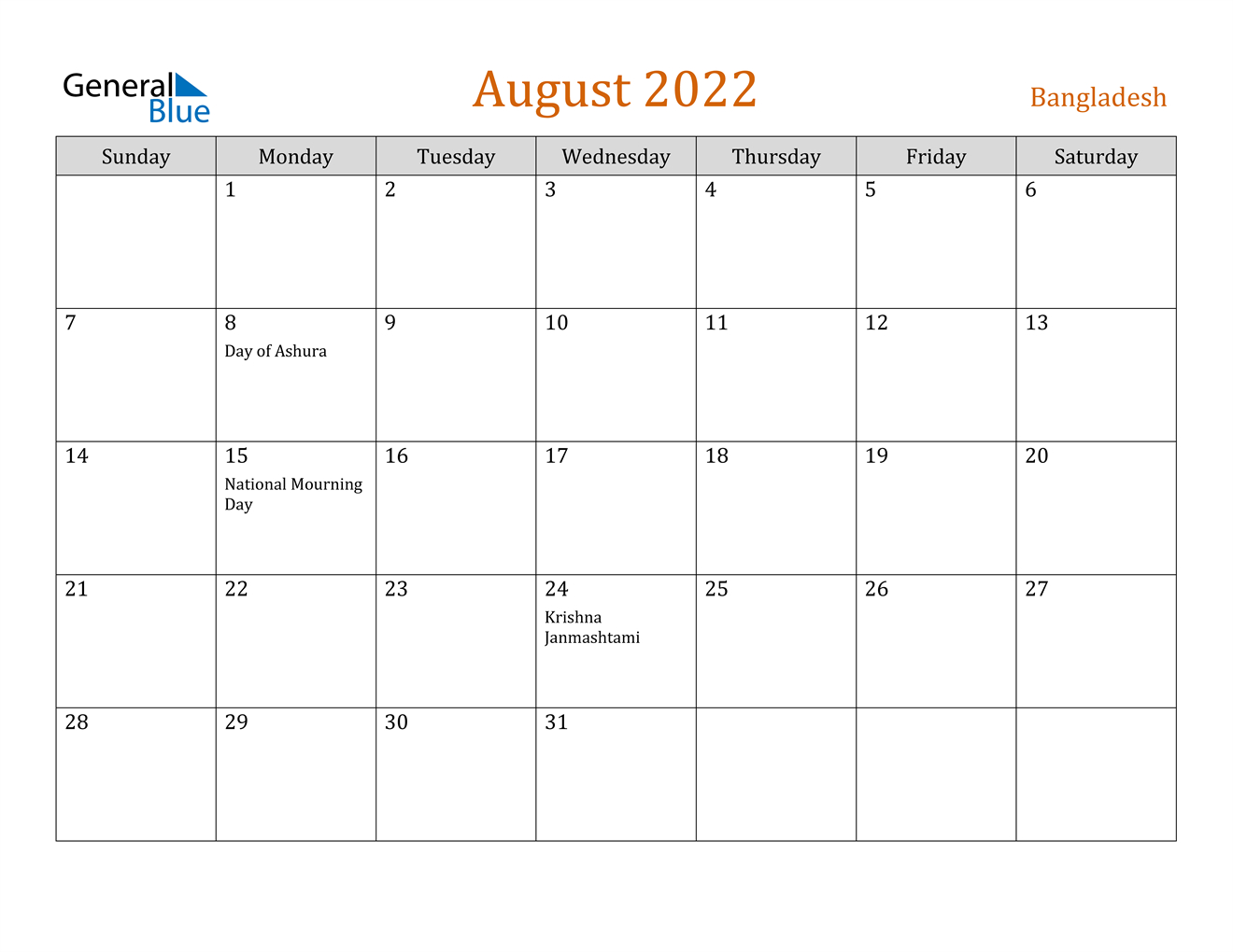 Pick Free Calendar August 2022