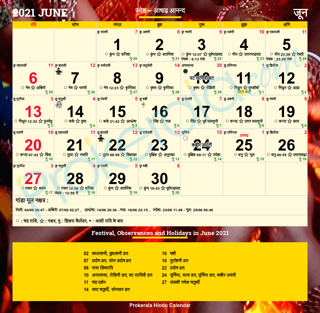 Pick Gujarati Calendar 2022 July