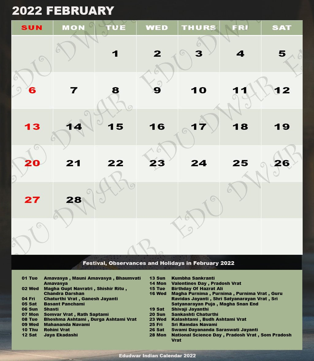 Pick Hindi Calendar For January 2022