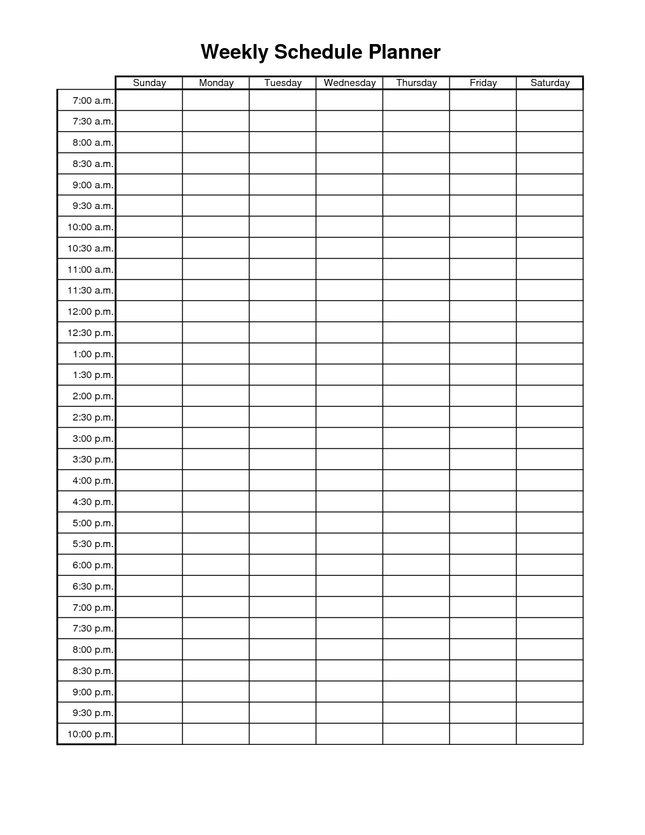 Pick Hourly Mom - Fri Blank Chart To Print