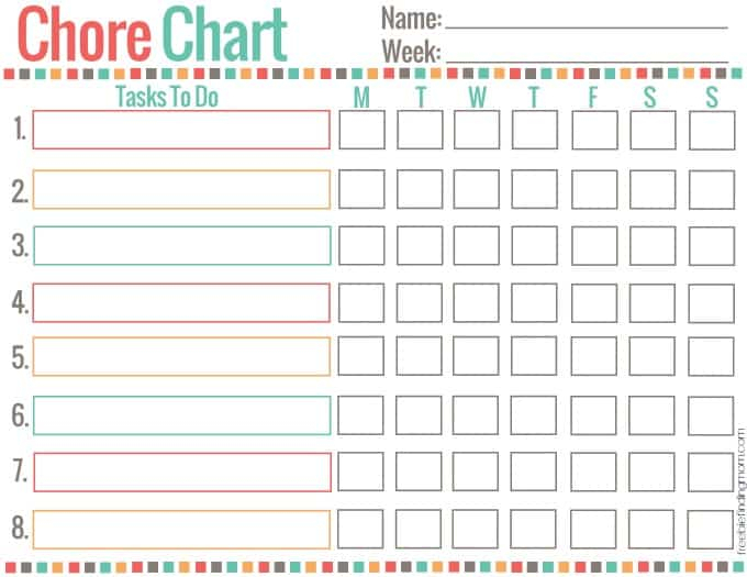 Pick Hourly Mom - Fri Blank Chart To Print
