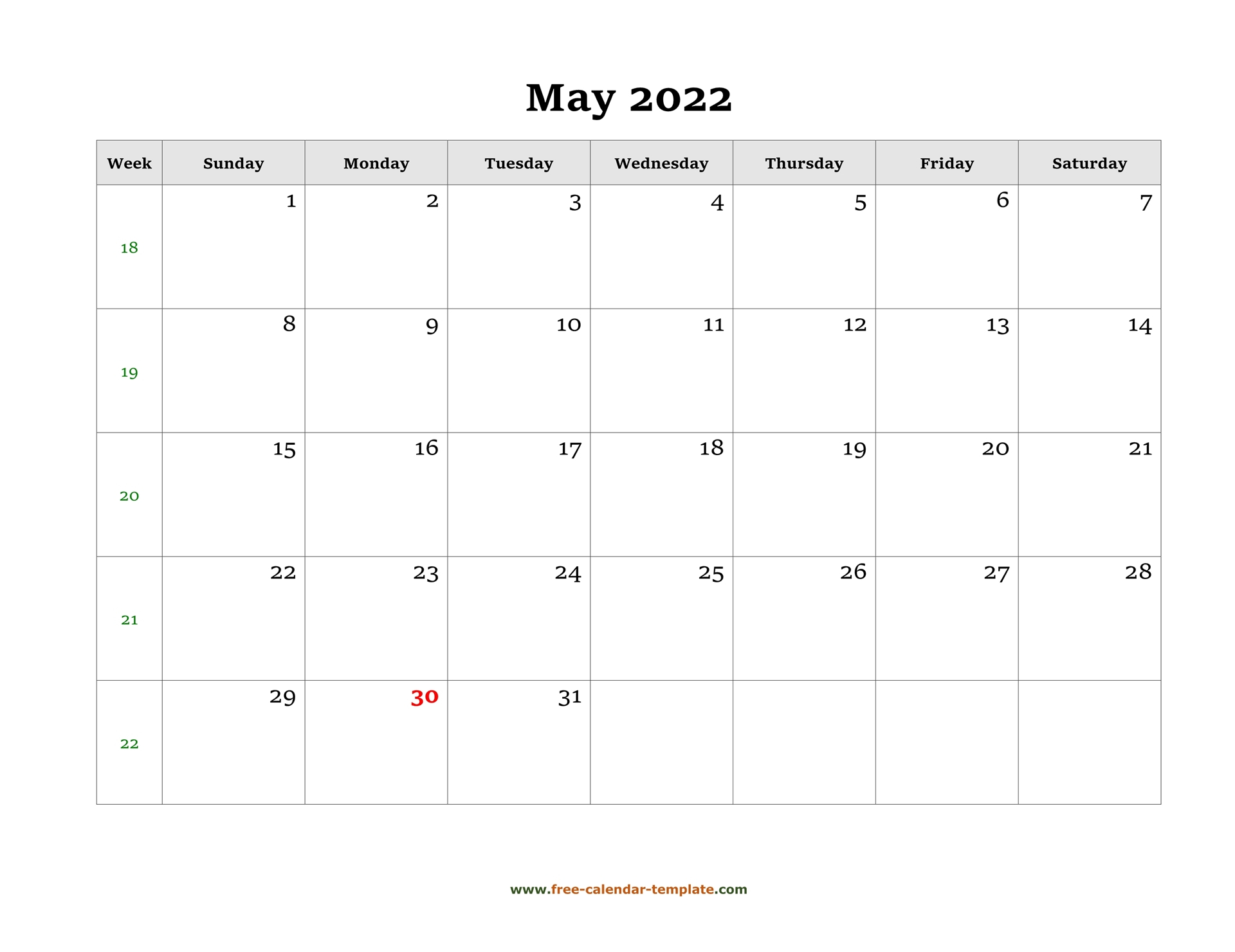 Pick How Many Days In April 2022