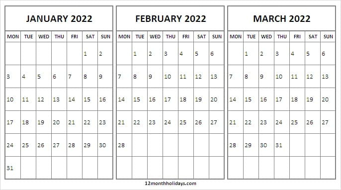 Pick January 2022 Calendar Editable