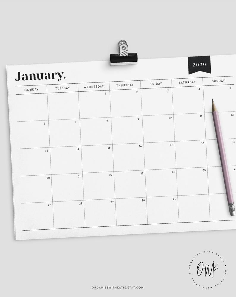 Pick January 2022 Calendar Etsy