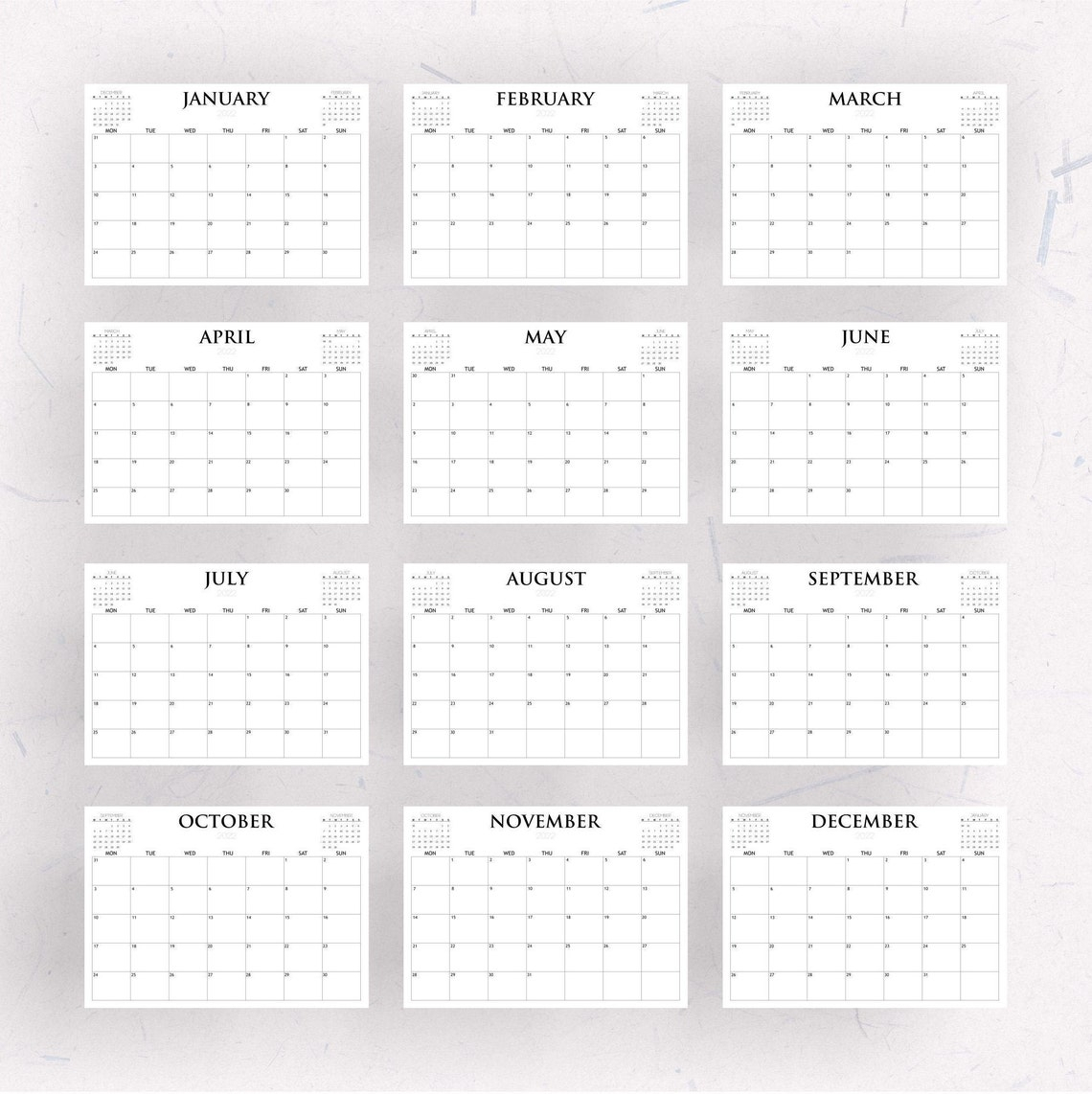 Pick January 2022 Calendar Large Print